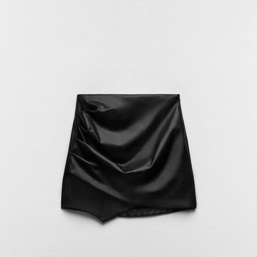 Zara Black Mini Leather Skirt